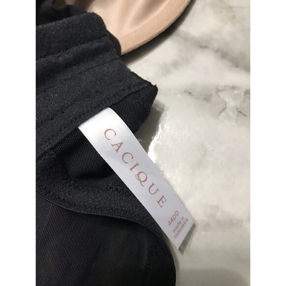 NWOT Cacique Unlined Bra Womens Size 44DD Black Lace Underwire Back Closure - Picture 8 of 8